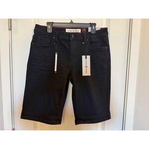 Artful Rebel Jax Slim Fit Black Denim Shorts Mens Size 34 NWT Stretch Luxury